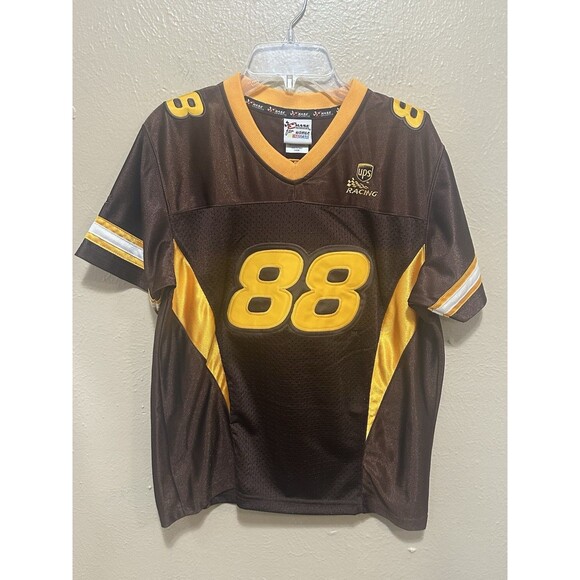 Chase Authentics UPS #88 Jarrett NASCAR Jersey Women’s‎ M Brown Yellow - Picture 9 of 11
